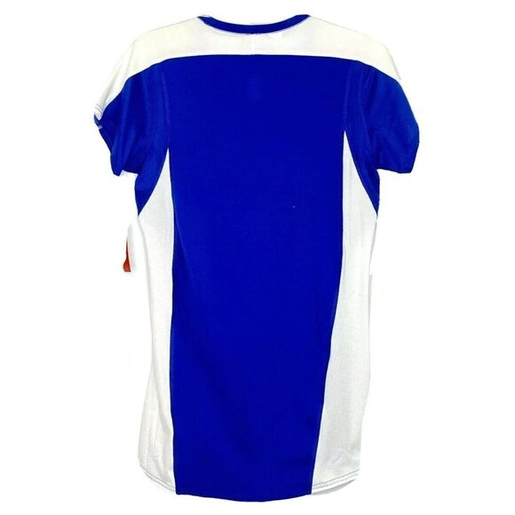 Nike Women's Dri-Fit size LT Cap Sleeved Athletic Gym Workout Top Royal Blue - Picture 2 of 7